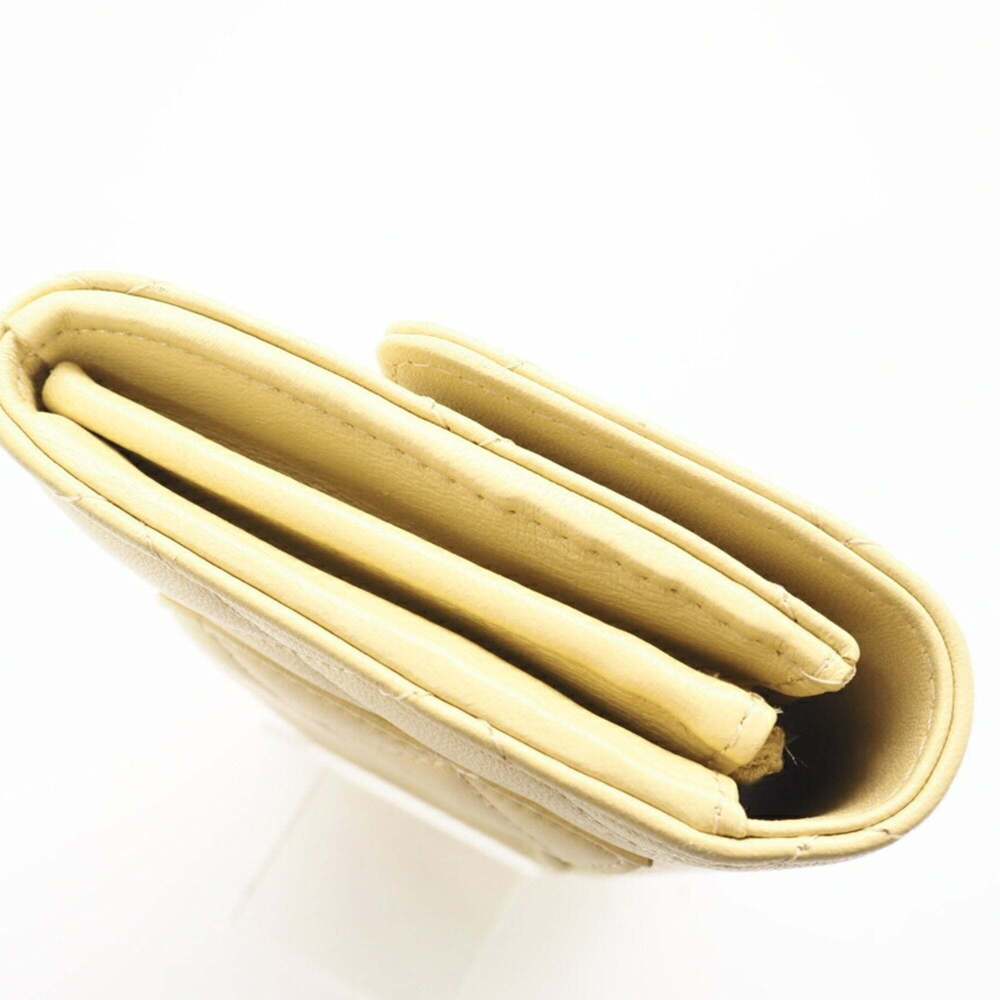 CHANEL Yellow Lambskin Leather Wallet - Picture 8 of 13